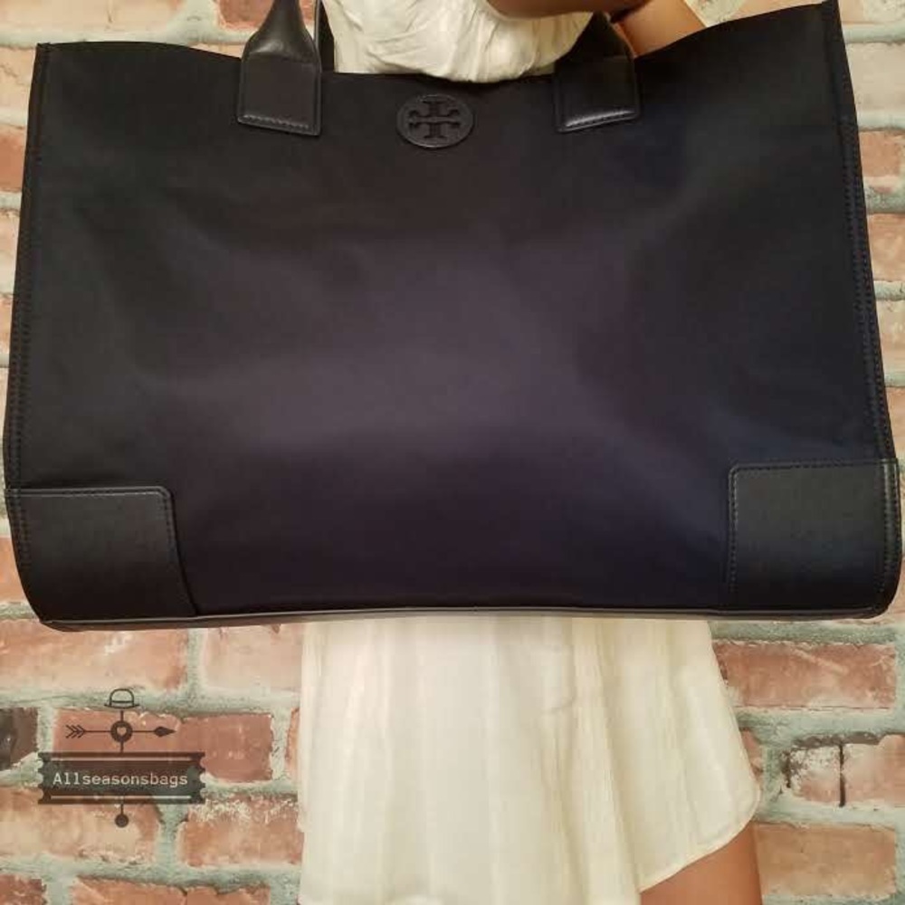 Tory Burch ella nylon tote blue navy shoulder NEW - Picture 3 of 7